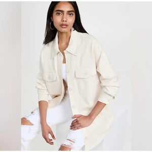 Good American Better Than Leather Faux Button Down Top